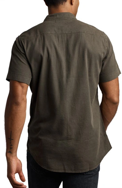 Rowan Warwick Heritage Twill Short Sleeve Button-up Shirt In Dark Olive
