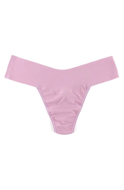 Hanky Panky Breathesoft Natural Rise Thong Underwear In Provence Pink