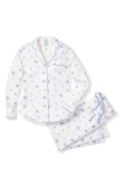 Shop Petite Plume Suffolk Seashell Cotton Pajamas In White