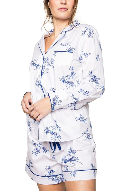 Shop Petite Plume Indigo Floral Short Pajamas In White