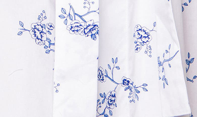 Shop Petite Plume Indigo Floral Cotton Robe In White