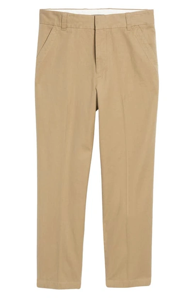 Shop Vince Relaxed Cotton Blend Trousers In Iron Woods