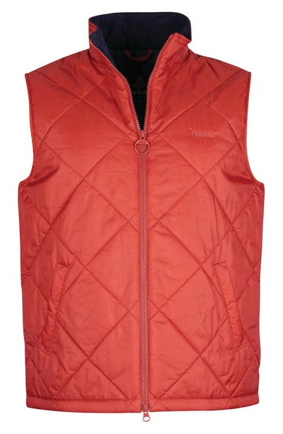 Shop Barbour Finnar Quilted Nylon Vest In Terracotta
