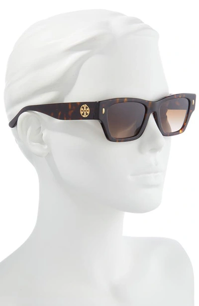 Shop Tory Burch 57mm Square Sunglasses In Dark Tortoise