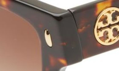 Shop Tory Burch 57mm Square Sunglasses In Dark Tortoise