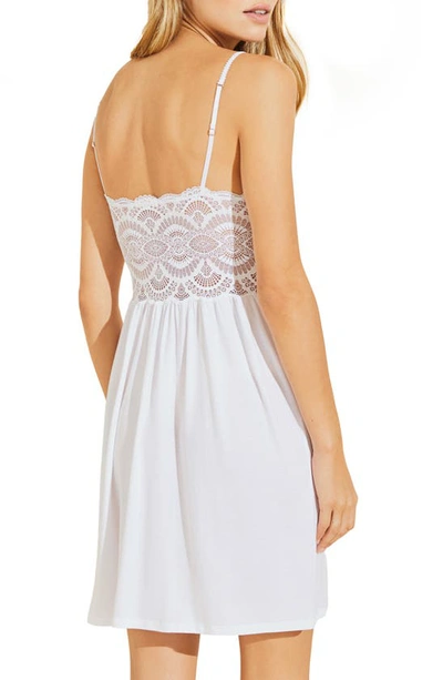 Eberjey The Mademoiselle Lace-trimmed Stretch-tencel™ Modal Chemise In White
