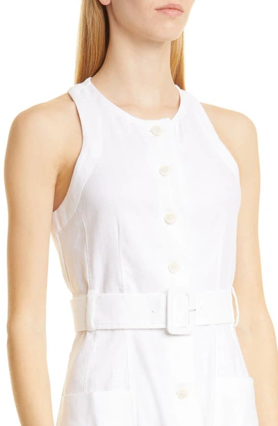 Shop Ted Baker Jancita Button-up Sleeveless Midi Dress In White