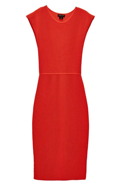 Shop As By Df Ava Ribbed Sheath Dress In Flame
