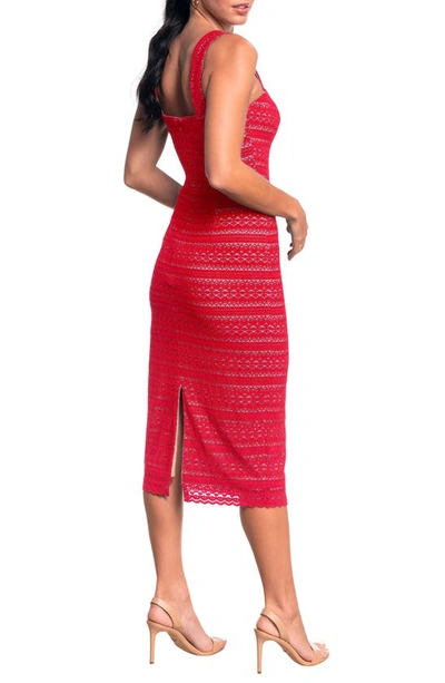 Dress The Population Nicole Lace Sheath Dress In Garnet
