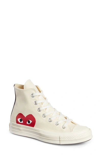 Shop Comme Des Garçons Play X Converse Chuck Taylor® Hidden Heart High Top Sneaker In White