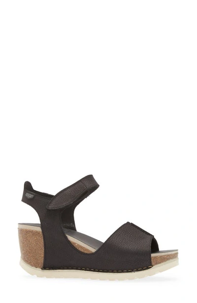 Shop On Foot Leather Wedge Sandal In Black Leather