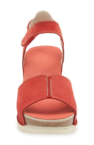 Shop On Foot Leather Wedge Sandal In Red Leather