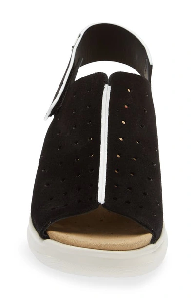 Shop On Foot Slingback Wedge Sandal In Black Suede