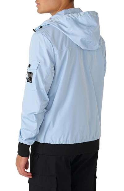 Shop Karl Lagerfeld Hooded Jacket In Light Blue