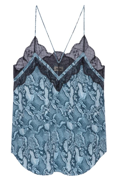 Shop Zadig & Voltaire Christo Wild Silk Camisole In Bleu