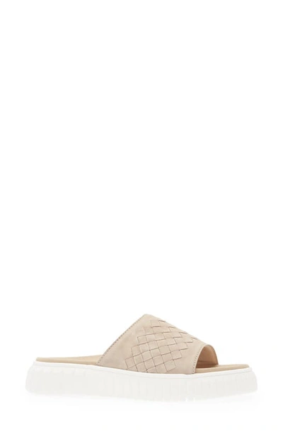 Gabor Platform Slide Sandal In Leinen