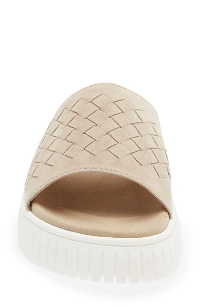 Gabor Platform Slide Sandal In Leinen