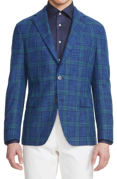Men's Echo Plaid Wool & Silk Sportcoat In Blue
