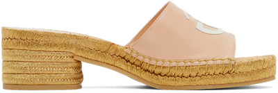 Shop Gucci Pink & Gold Espadrille Heeled Sandals In 6763 Skin Rose/dusty
