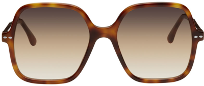 Shop Isabel Marant Tortoiseshell Oversized Square Sunglasses In 0086 Hvn