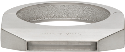 Shop Rick Owens Silver Crystal Beveled Bracelet In 128 Palladio
