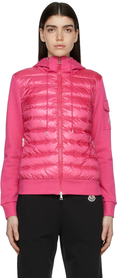 Shop Moncler Pink Down Jacket In 546 Pink