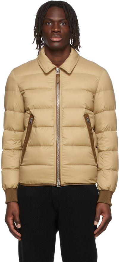 Tom Ford Men's Quilted Down-front Blouson Jacket In N03 Beige