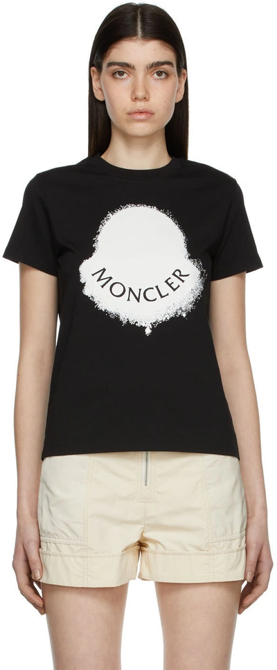 Shop Moncler Black Cotton T-shirt In 999 Black