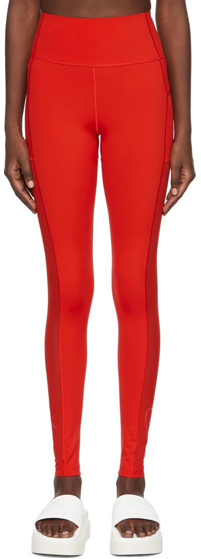 Shop Adidas X Ivy Park Red Recycled Polyester Leggings