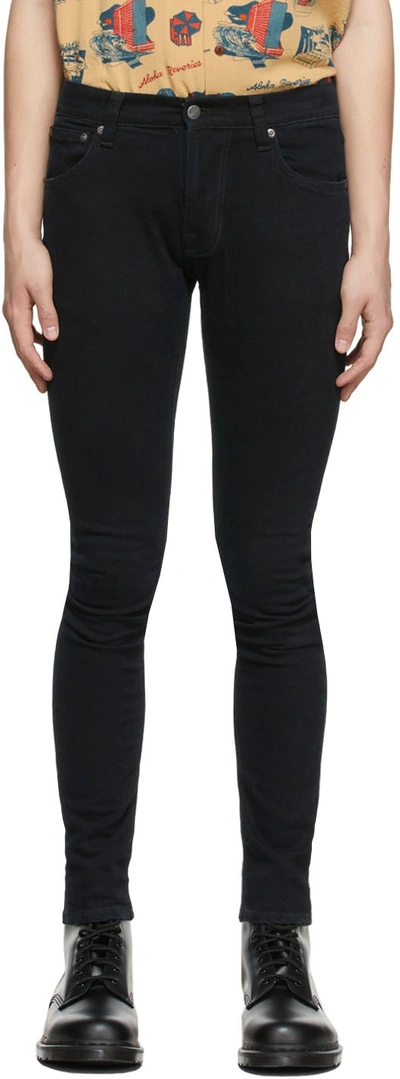 Shop Nudie Jeans Black Tight Terry Jeans In Rumbling Black