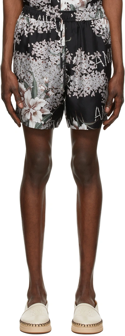 Amiri All-over Graphic Print Shorts In Black