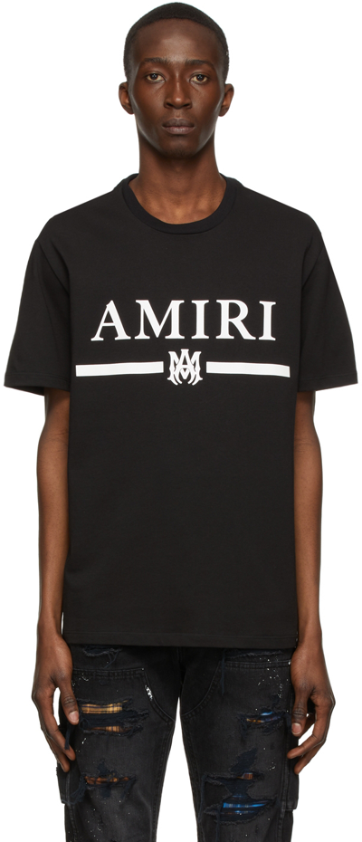 Shop Amiri Black Cotton T-shirt In Black-30 Single Supi