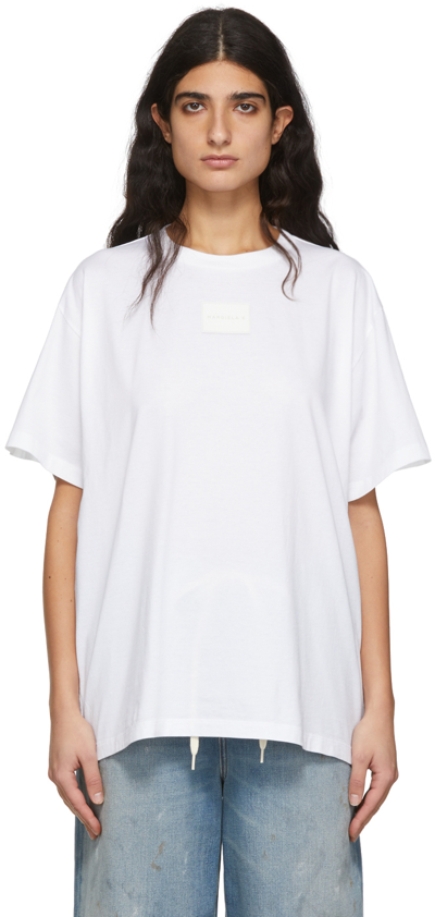 Shop Mm6 Maison Margiela White Cotton T-shirt In 100 White