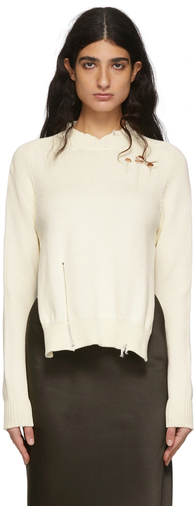 Shop Maison Margiela Off-white Décontracté Sweater In 102 Off White