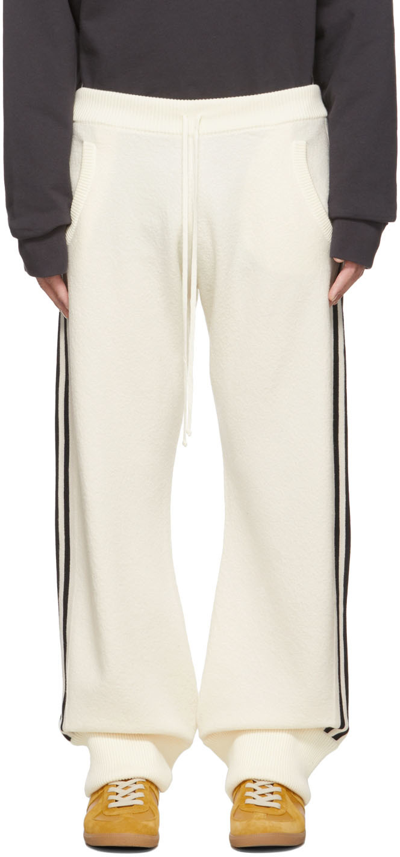 Shop Maison Margiela Off-white Wool Lounge Pants In 102f Off White+black