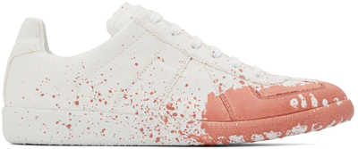 Shop Maison Margiela White & Pink Replica Sneakers In H9178 White/coquille