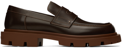 Shop Maison Margiela Brown Lug Loafers In H9154 Ebano/granata