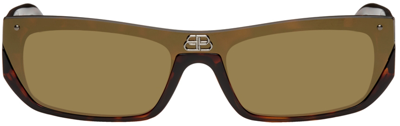 Shop Balenciaga Tortoiseshell Injection Sunglasses In 004 Gold