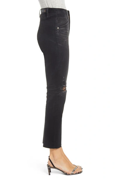 Ag Isabelle X High Waist Ripped Raw Hem Ankle Jeans In 2yrs Distinct Black