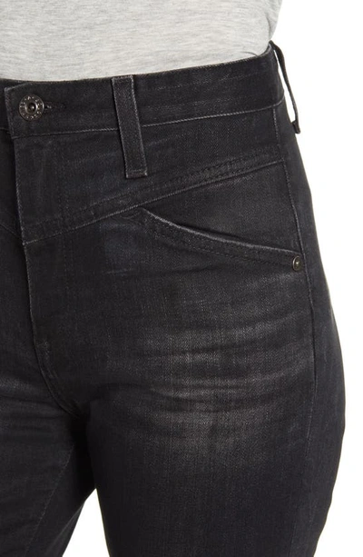 Ag Isabelle X High Waist Ripped Raw Hem Ankle Jeans In 2yrs Distinct Black