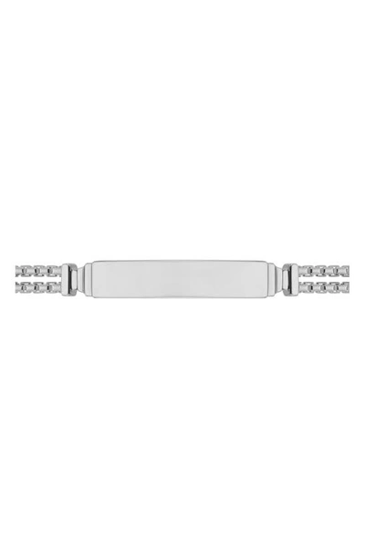 Shop Monica Vinader Engravable Baja Deco Id Bracelet In Silver