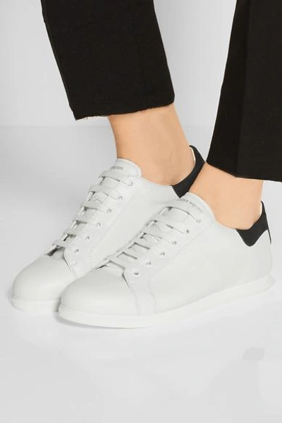 Shop Alexander Mcqueen Leather And Suede Sneakers