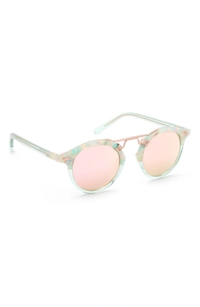 Shop Krewe St. Louis 46mm Round Sunglasses In Seaglass/ Marine Rose Gold