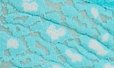 Shop Hanky Panky X-dye Leopard Print Lace Boyshorts In Radiant Turquoise/ White