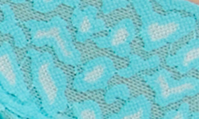 Shop Hanky Panky X-dye Leopard Print Lace Vikini In Radiant Turquoise/ White