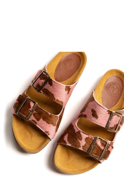 Shop Penelope Chilvers Pool Friesian Pony Print Slide Sandal In Rose Calf Hair