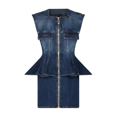 Shop Givenchy Short Dress In Bleu Moyen