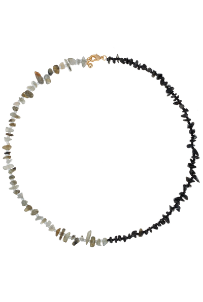 Shop Talis Chains Chip Stone Duo Necklace Black
