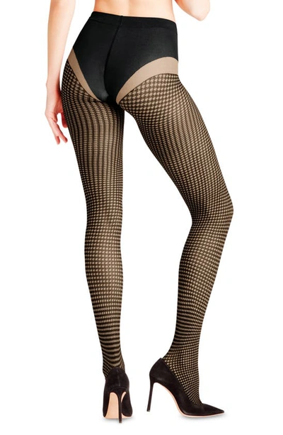 Falke Houndstooth Tights In Powder