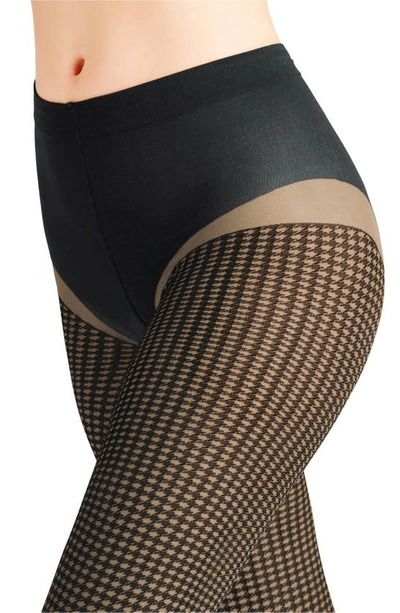 Falke Houndstooth Tights In Powder